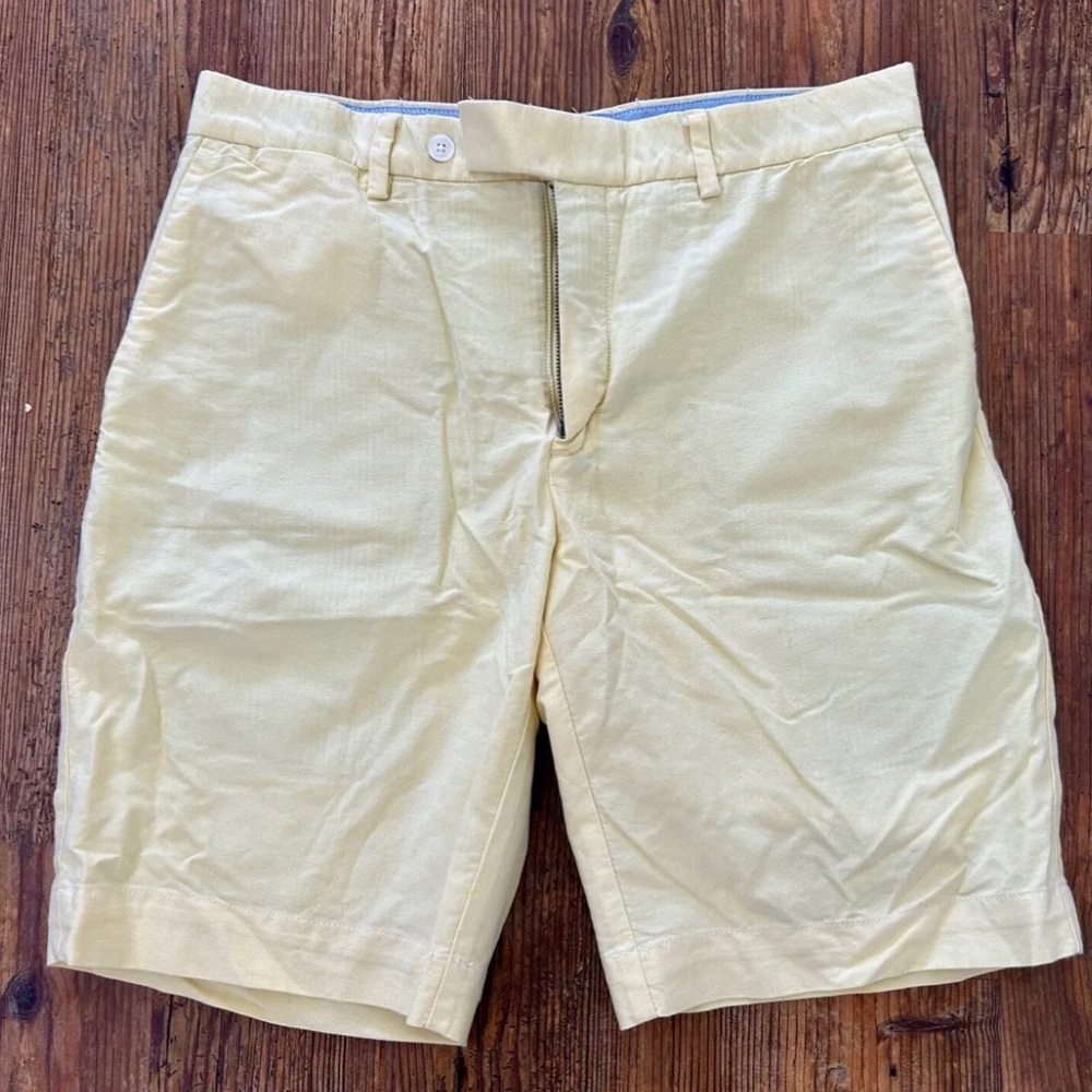 Polo Ralph Lauren Men's Yellow Shorts Flat Front Chino Summer Cotton Shorts 32